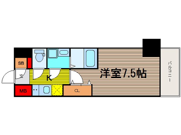 長堀橋駅 徒歩3分 3階の物件間取画像